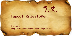 Tapodi Krisztofer névjegykártya