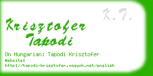 krisztofer tapodi business card